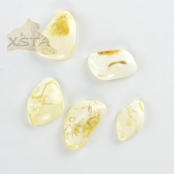 Set of amber cabochons for rings butter color